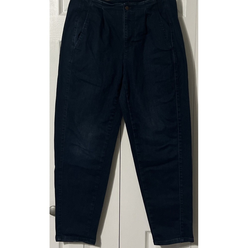 Eileen Fisher Organic Cotton Stretch HighRise Tapered DarkWash Jean SZ 8 (31x28) - Picture 11 of 12